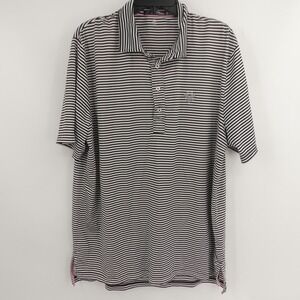 RLX Ralph Lauren Polo Shirt Black White Stripe Wicking Golf Vintage Club XL